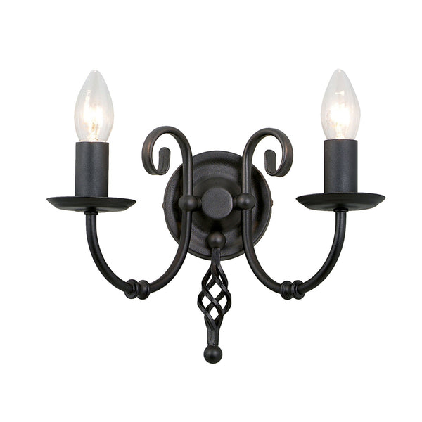 Artisan Twin Arm Wall Light in Black