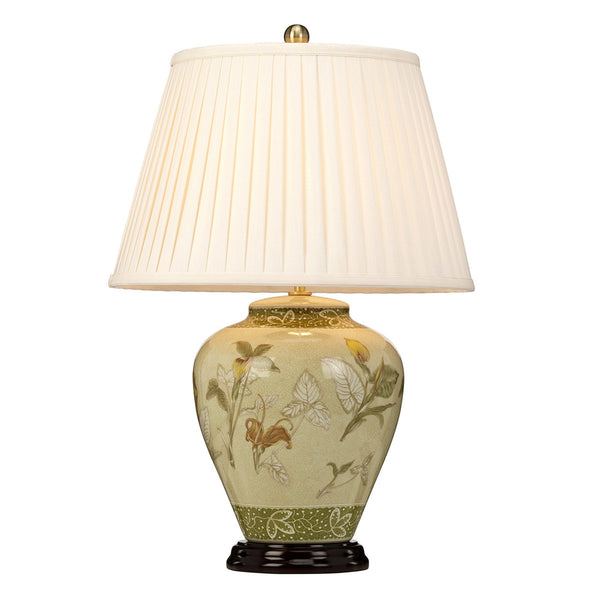 Arum Chinese Porcelain Table Lamp in Green and Cream