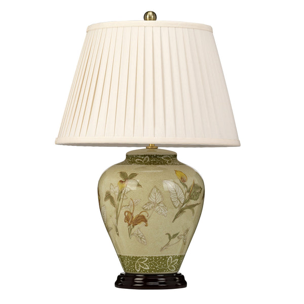 Arum Chinese Porcelain Table Lamp in Green and Cream