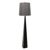 Ascent Floor Lamp in Black with Dark Grey Faux Silk Hard Backed Shade