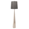 Ascent Floor Lamp in Polished Nickel with Dark Grey Faux Silk Hard Backed Shade