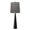 Ascent Table Lamp in Black with Dark Grey Faux Silk Hard Backed Shade