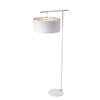 Balance Floor Lamp in White and Polished Nickel with White Shade