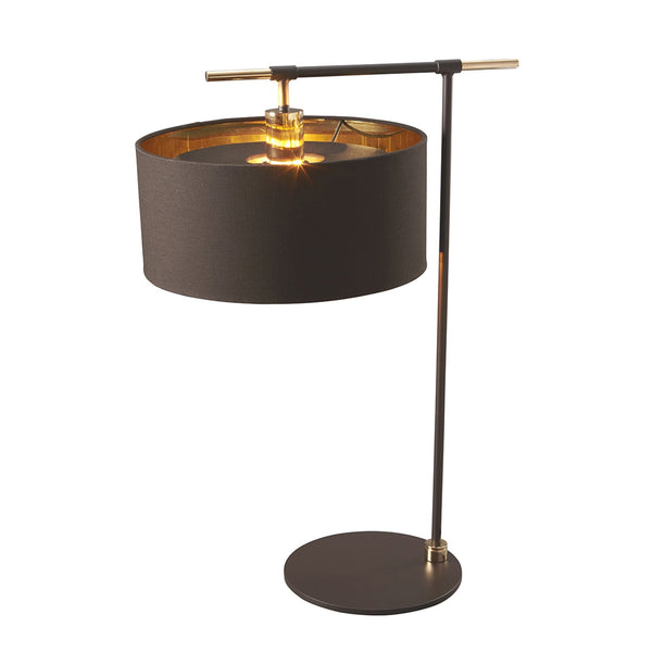 Balance Table Lamp in Brown and Polished Brass
