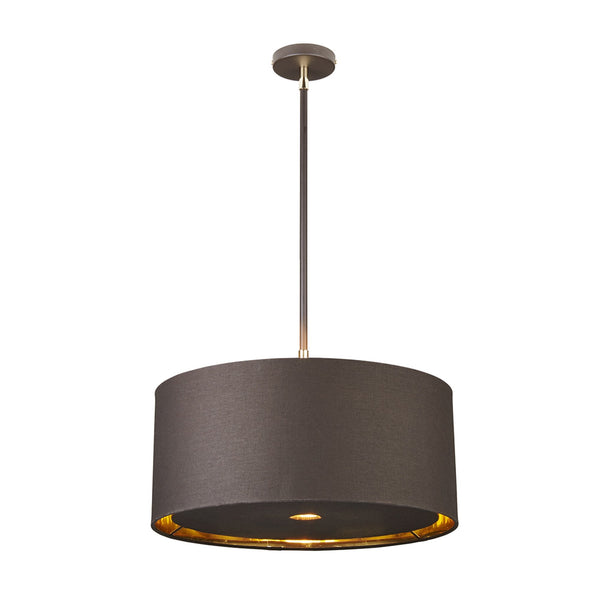 Balance Single Pendant in Brown and Polished Brass with Brown Shade