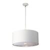 Balance Single Pendant in White and Polished Nickel with White Shade