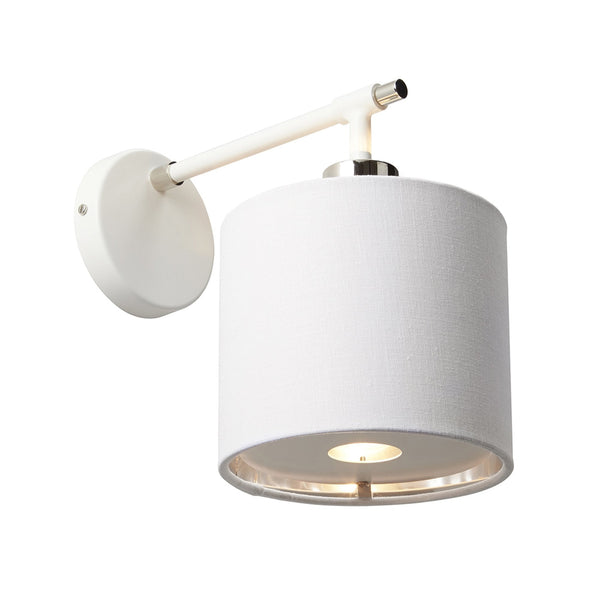 Balance Wall Light in White and Polished Nickel with White Shade