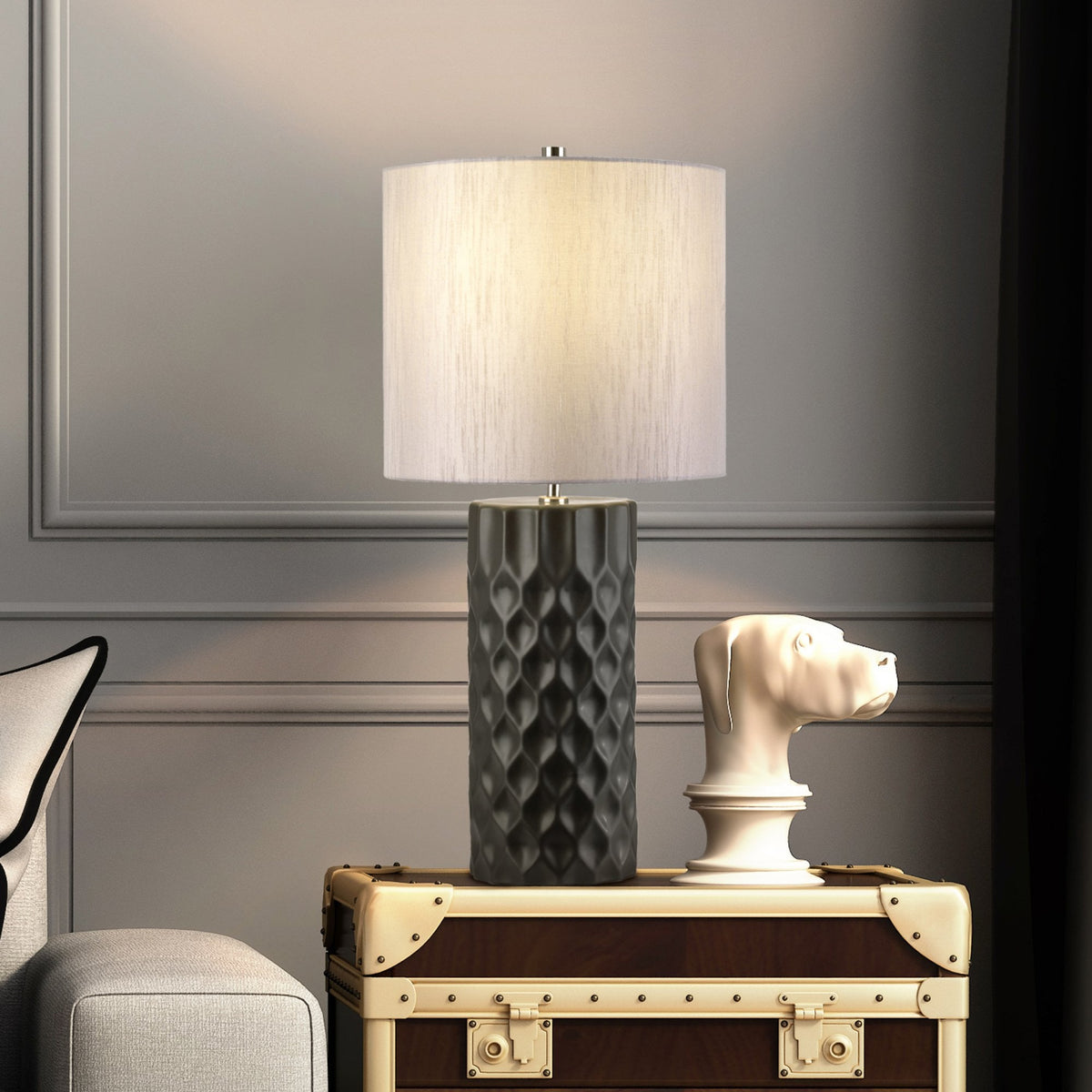 Barbican Retro Sculpted Ceramic Table Lamp