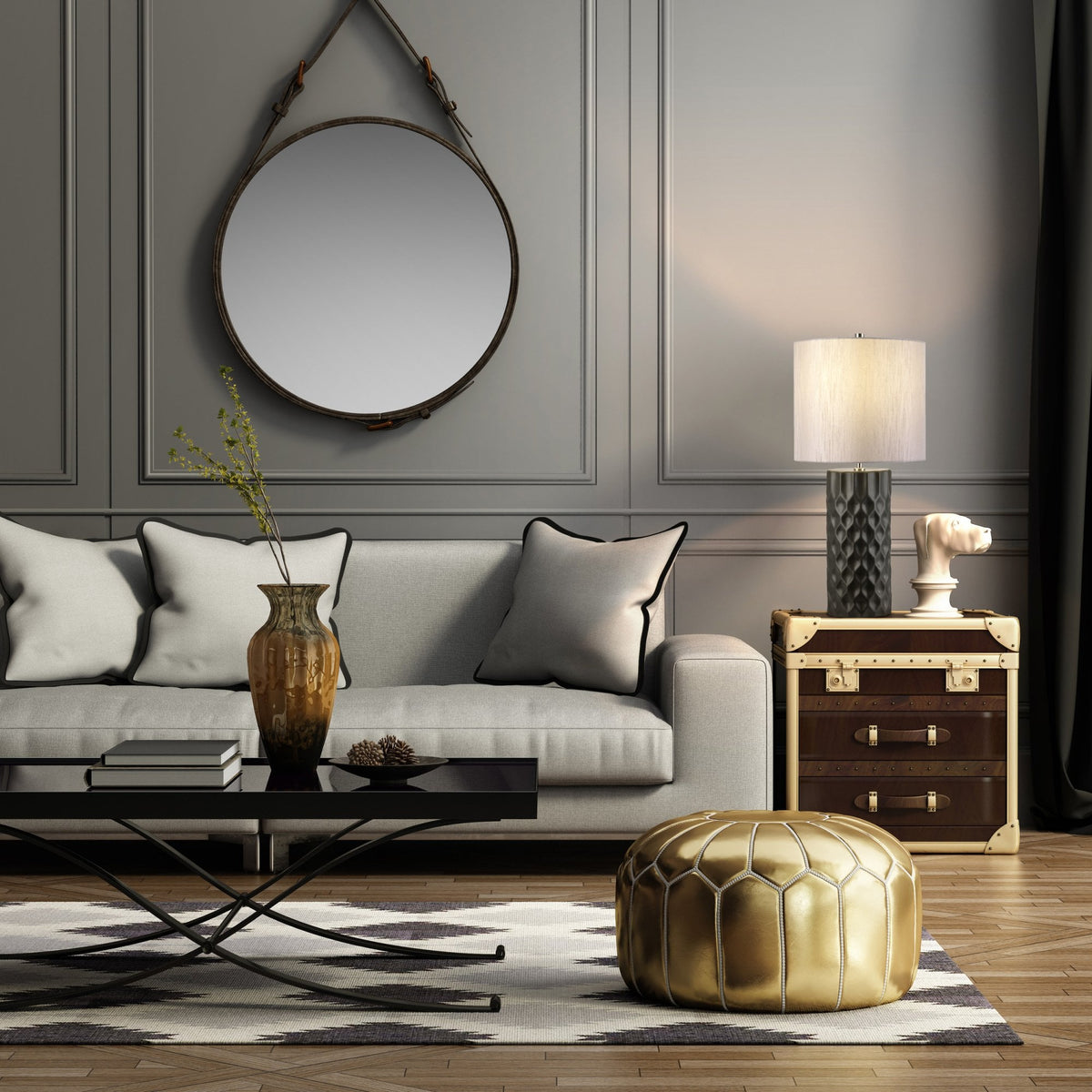 Barbican Retro Sculpted Ceramic Table Lamp
