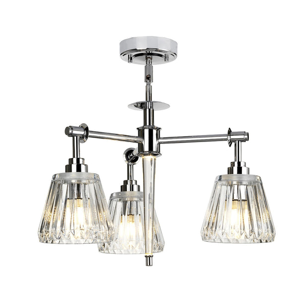 Agatha IP44 3 Light Pendant in Polished Chrome