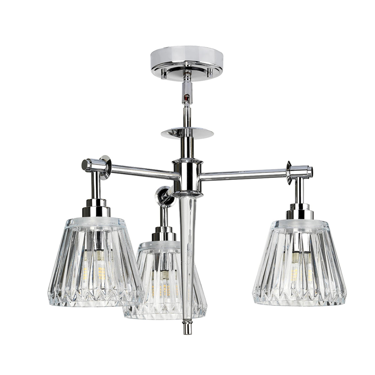 Agatha IP44 3 Light Pendant in Polished Chrome
