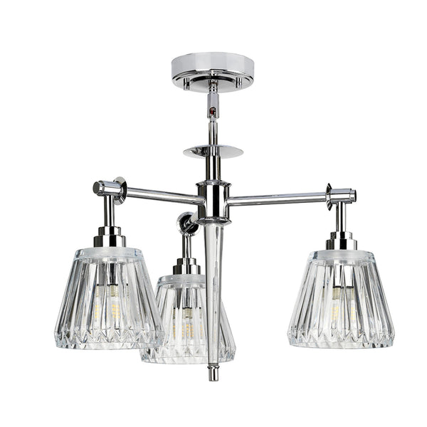 Agatha IP44 3 Light Pendant in Polished Chrome