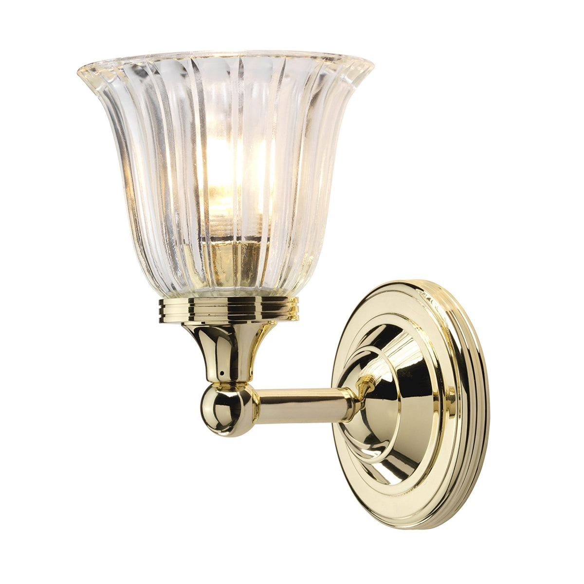 Austen IP44 Bathroom Wall Light in Polished Brass