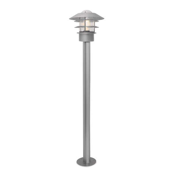 Helsingor Stainless Steel Exterior Bollard Light in Silver