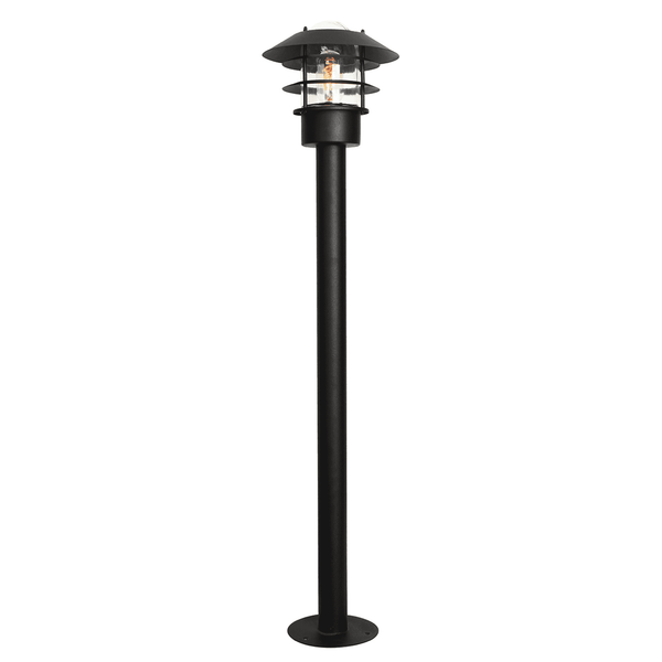 Helsingor Stainless Steel Exterior Bollard Light in Black