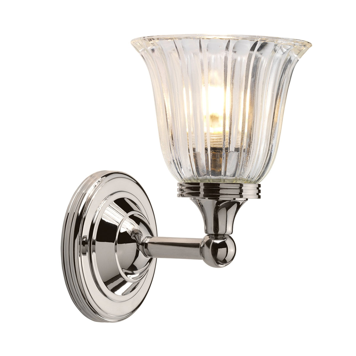 Austen IP44 Bathroom Wall Light in Polished Nickel