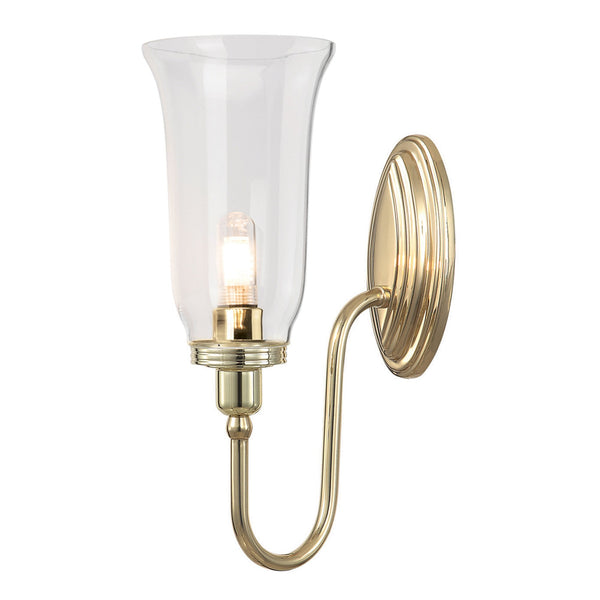 Blake IP44 Bathroom Wall Light in Polished Brass