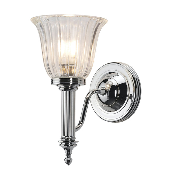 Carroll IP44 Bathroom Wall Light in Polished Chrome