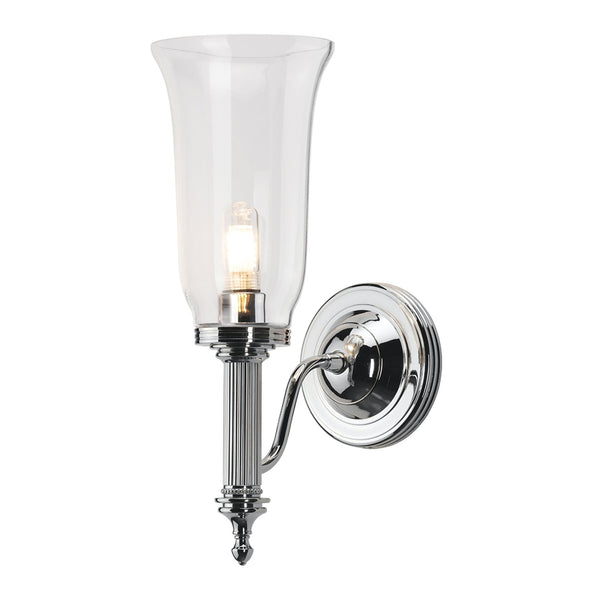 Carroll 1 IP44 Bathroom Wall Light in Polished Chrome