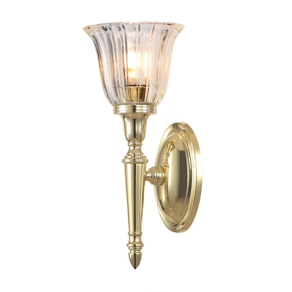 Dryden 1 IP44 Bathroom Wall Light in Polished Brass