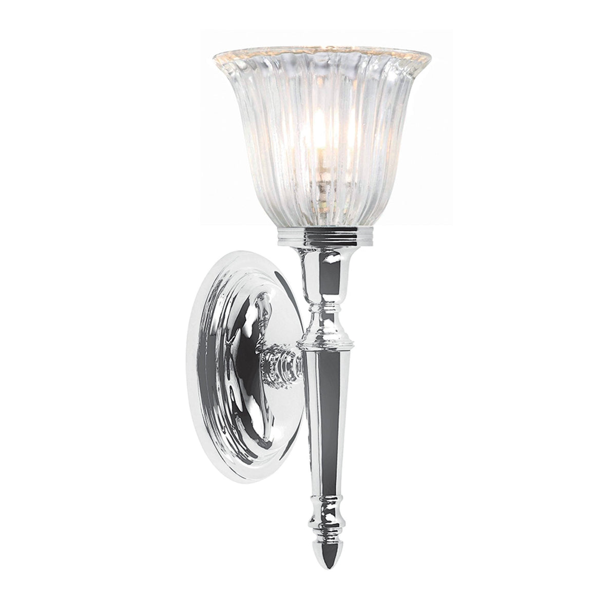 Dryden 1 IP44 Bathroom Wall Light in Polished Chrome