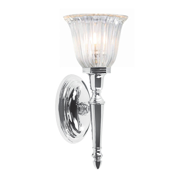 Dryden 1 IP44 Bathroom Wall Light in Polished Chrome