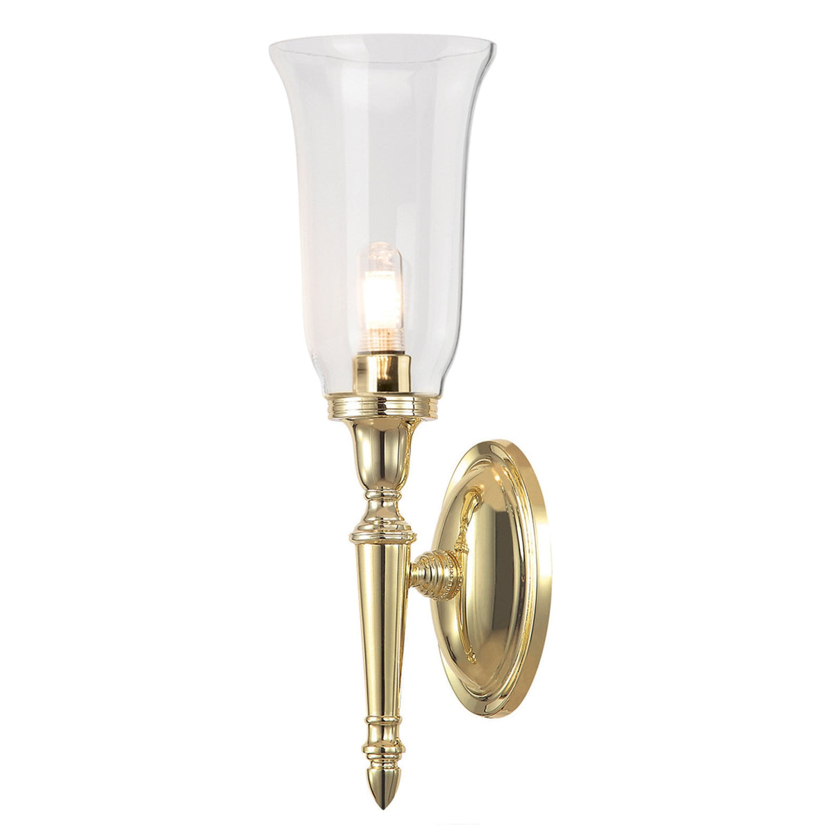 Dryden 2 IP44 Bathroom Wall Light in Polished Brass