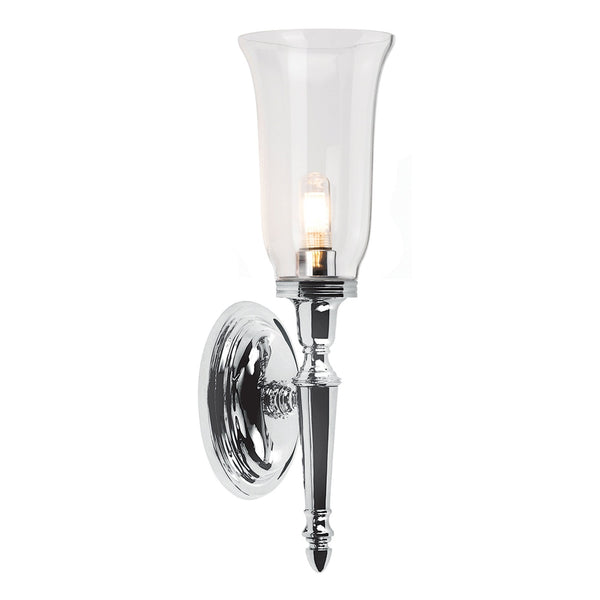 Dryden 2 IP44 Bathroom Wall Light in Polished Chrome