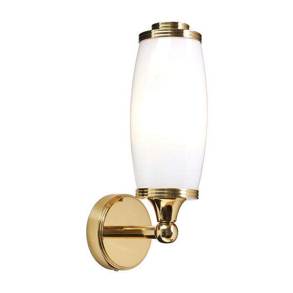 Eliot Single IP44 Bathroom Wall Light in Polished Brass
