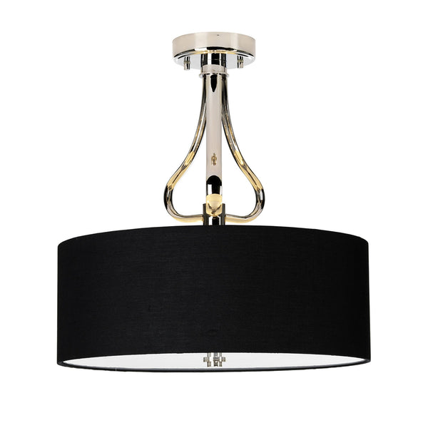 Falmouth 3 Light IP44 Semi Flush Ceiling Light in Polished Chrome