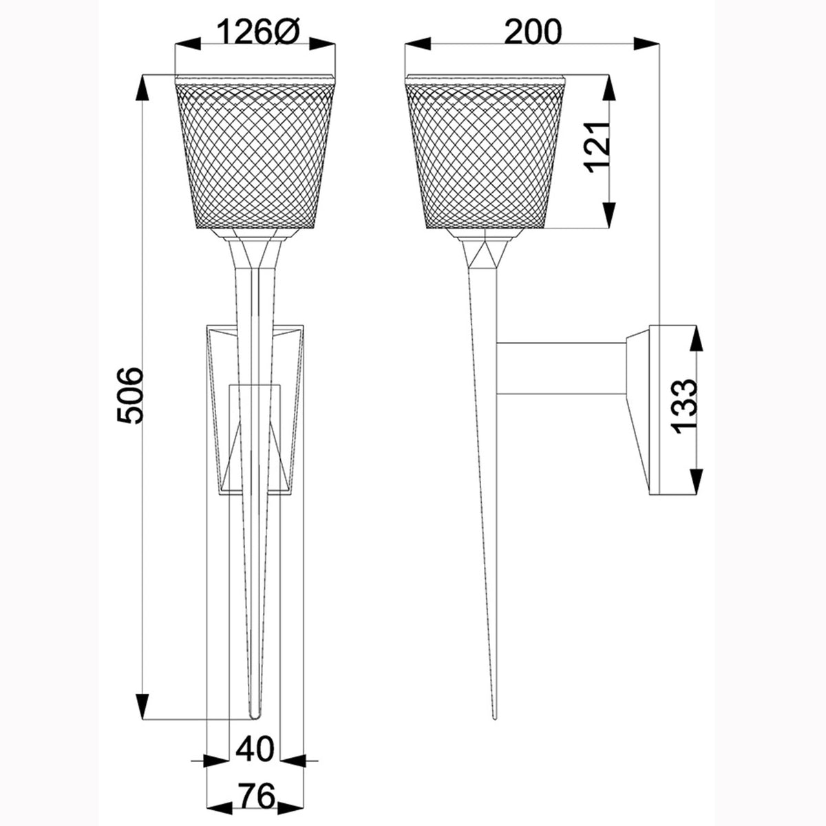 Verity IP44 Wall Light in Polished Chrome with Cut Glass Shade