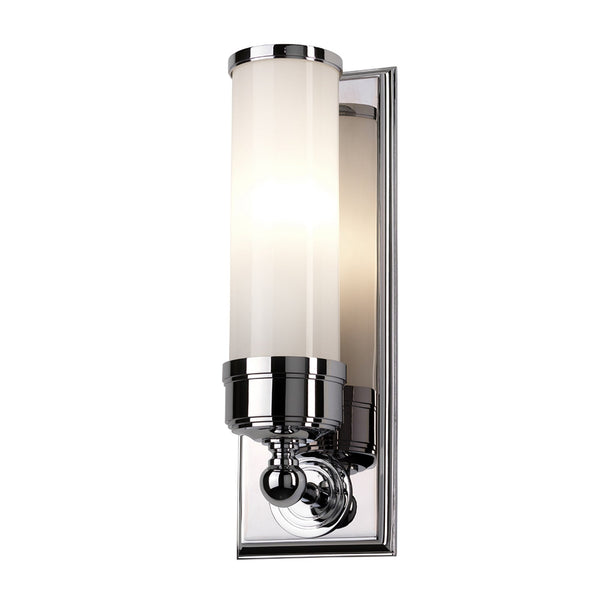 Worcester IP44 Wall Light in Polished Chrome with Opal Glass Shade