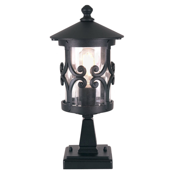 Hereford IP23 Exterior Pedestal Lantern in Black