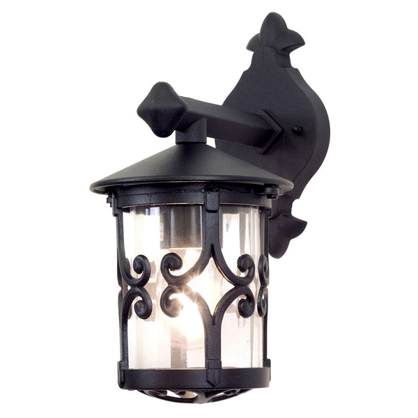 Hereford IP23 Exterior Wall Down Lantern in Black