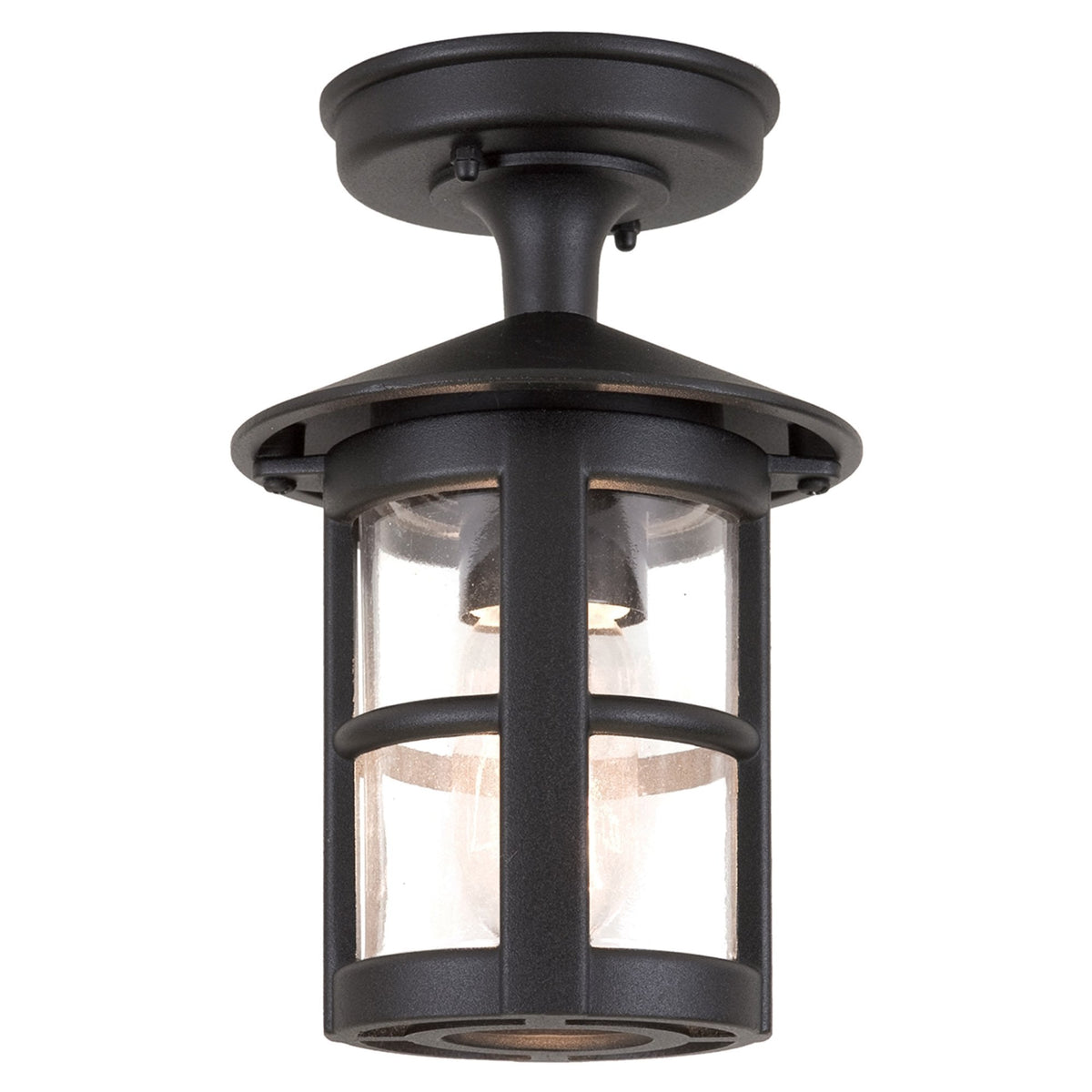Hereford 1 IP43 Exterior Porch Lantern in Black