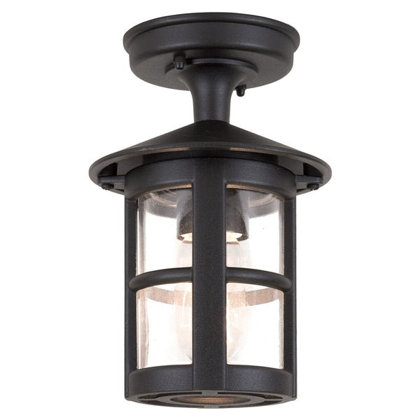 Hereford 1 IP43 Exterior Porch Lantern in Black