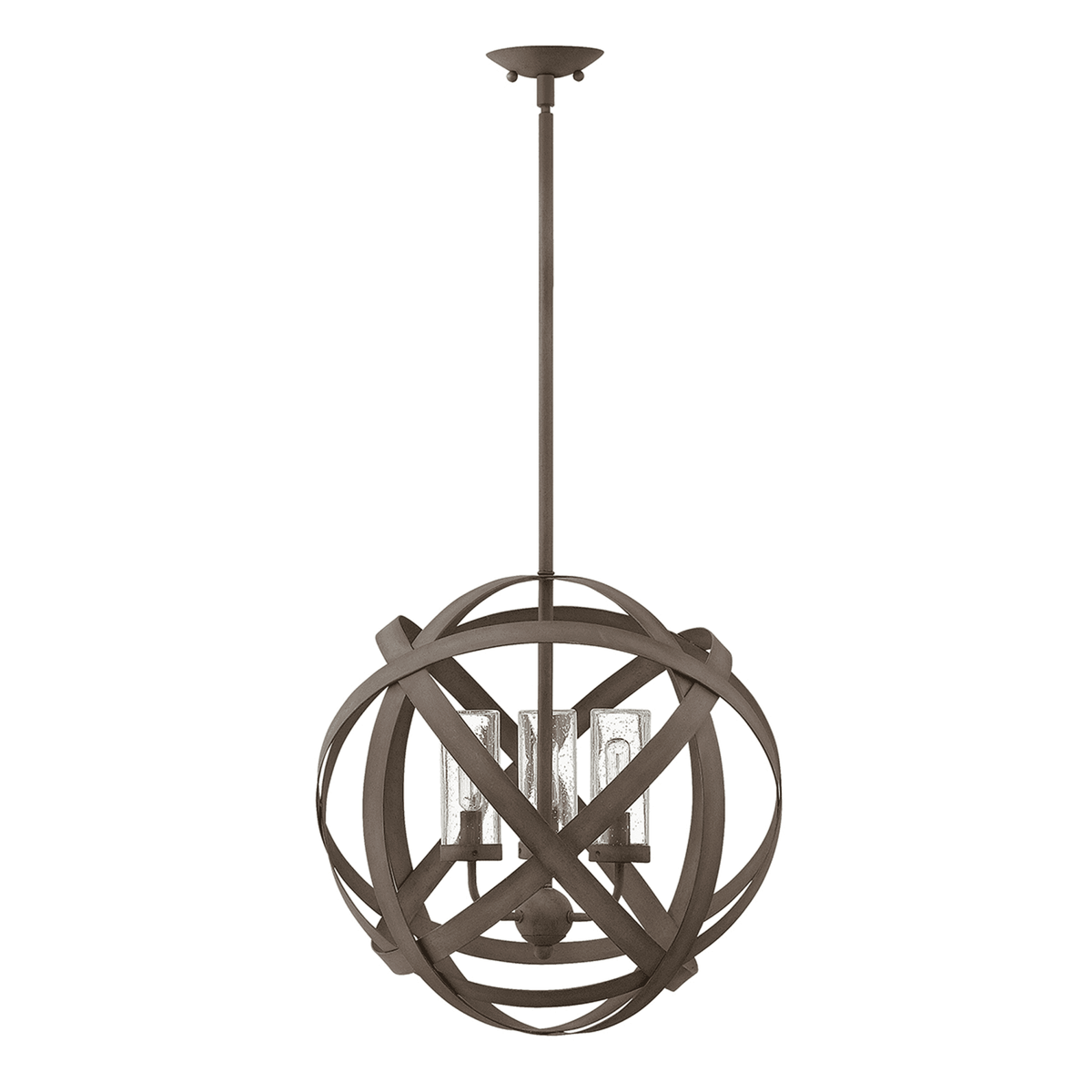 Carson 3 Light IP44 Outdoor Chandelier in Vintage Iron