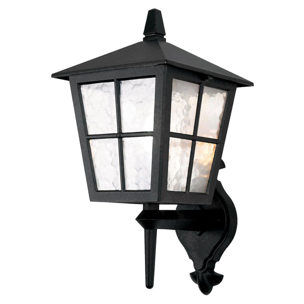 Canterbury Medium IP43 Wall Up Lantern in Black