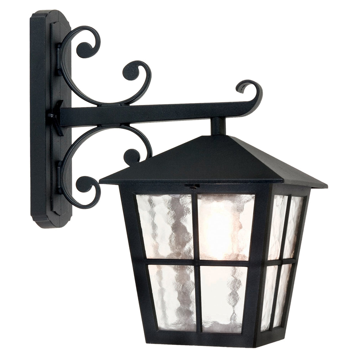 Canterbury Medium IP43 Wall Down Lantern in Black