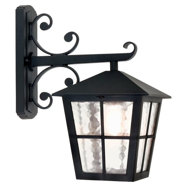 Canterbury Medium IP43 Wall Down Lantern in Black