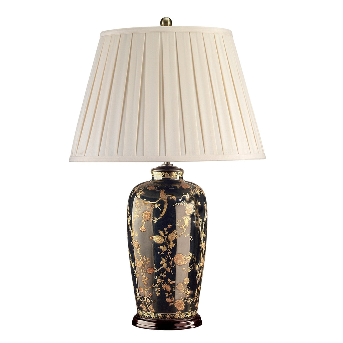 Black Birds Chinese Porcelain Table Lamp