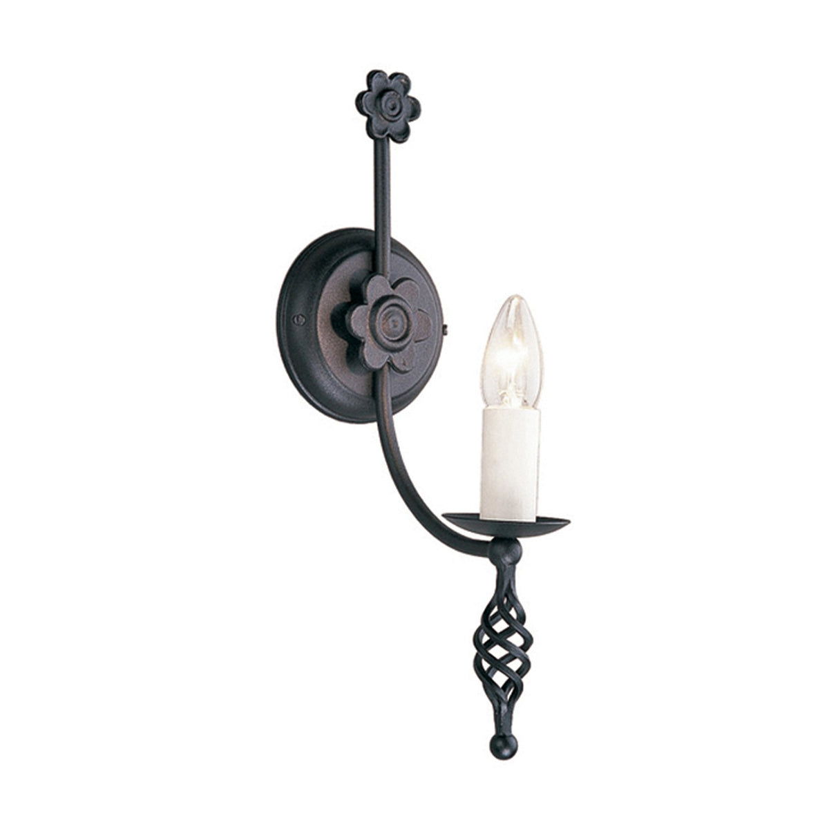 Belfery Hand Forged Single Wall Light in Black