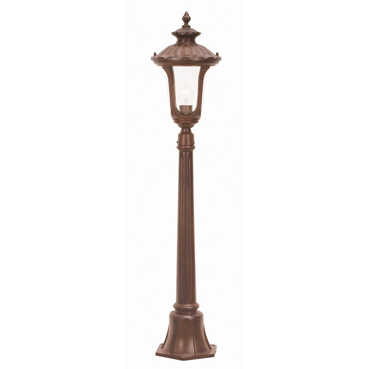 Chicago Small Pillar Lantern in Rusty Bronze Patina
