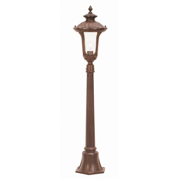 Chicago Small Pillar Lantern in Rusty Bronze Patina