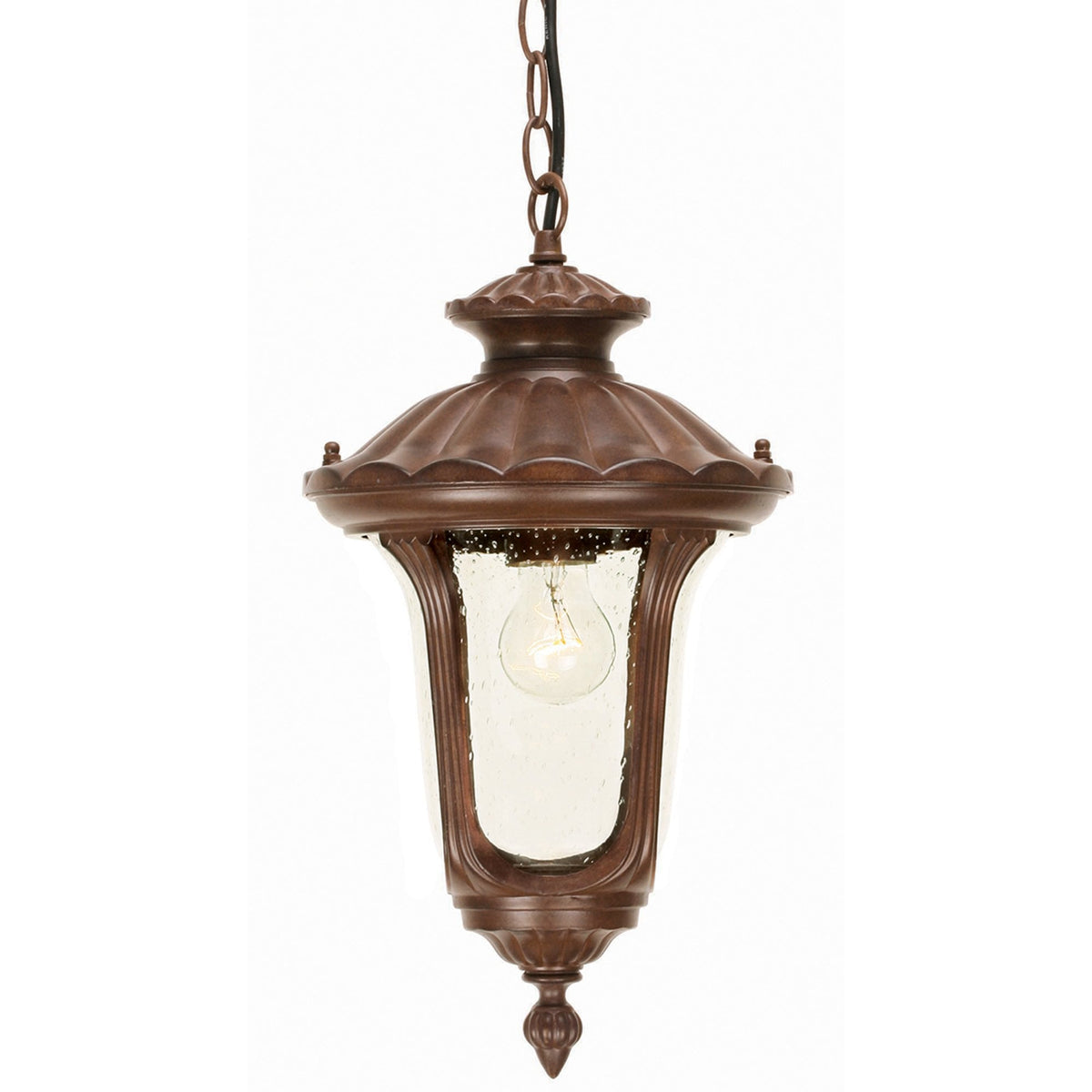 Chicago Small Chain Lantern in Rusty Bronze Patina