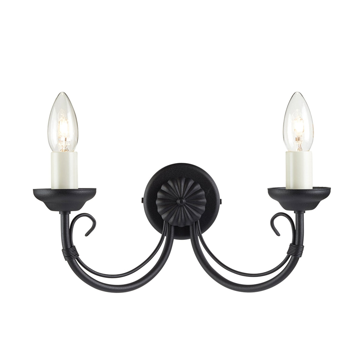 Chartwell Twin Arm Wall Light in Black