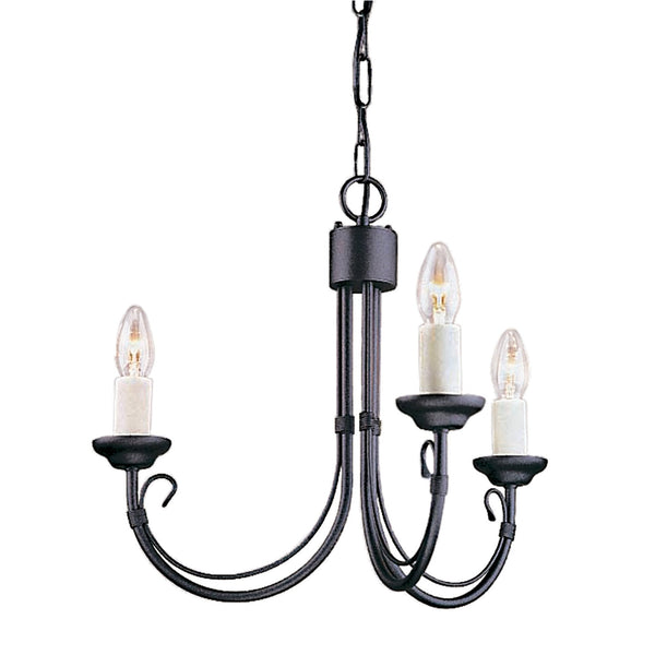 Chartwell 3 Light Duo Mount Chandelier in Black