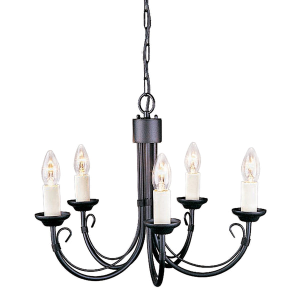 Chartwell 5 Light Duo Mount Chandelier in Black