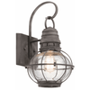 Bridge Point Medium Outdoor Wall Lantern in Weathered Zinc