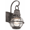 Bridge Point Small Outdoor Wall Lantern in Weathered Zinc